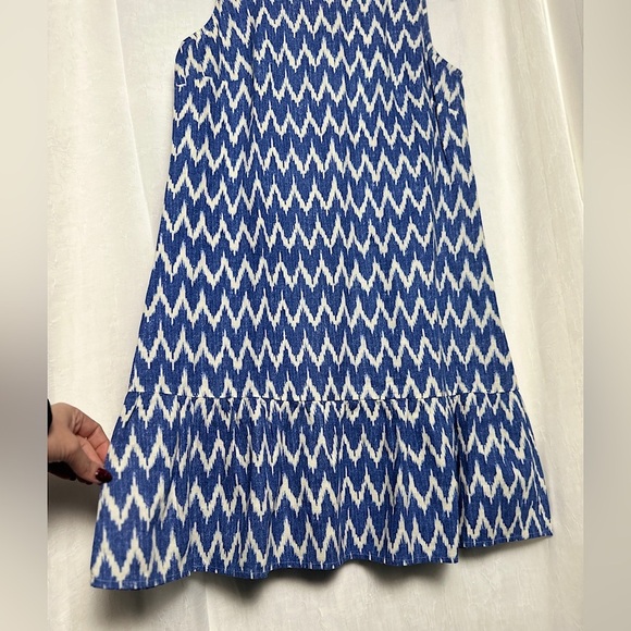 3/$20 💥 J.Crew Blue and White Linen Cotton Blend A-Line Sleeveless Dress Small - Picture 7 of 17